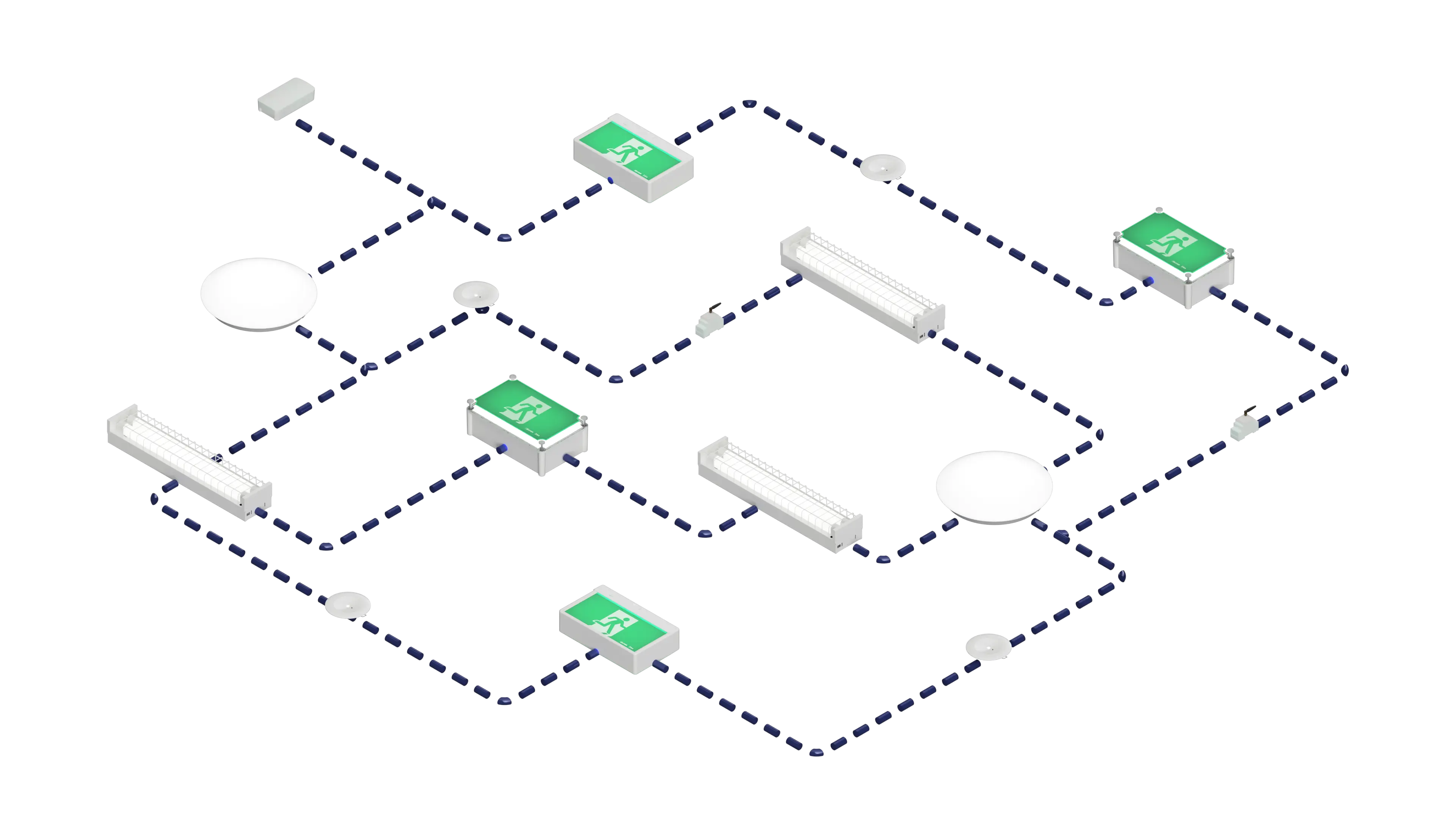 Emergency lights connected across a site through the Plexus mesh network