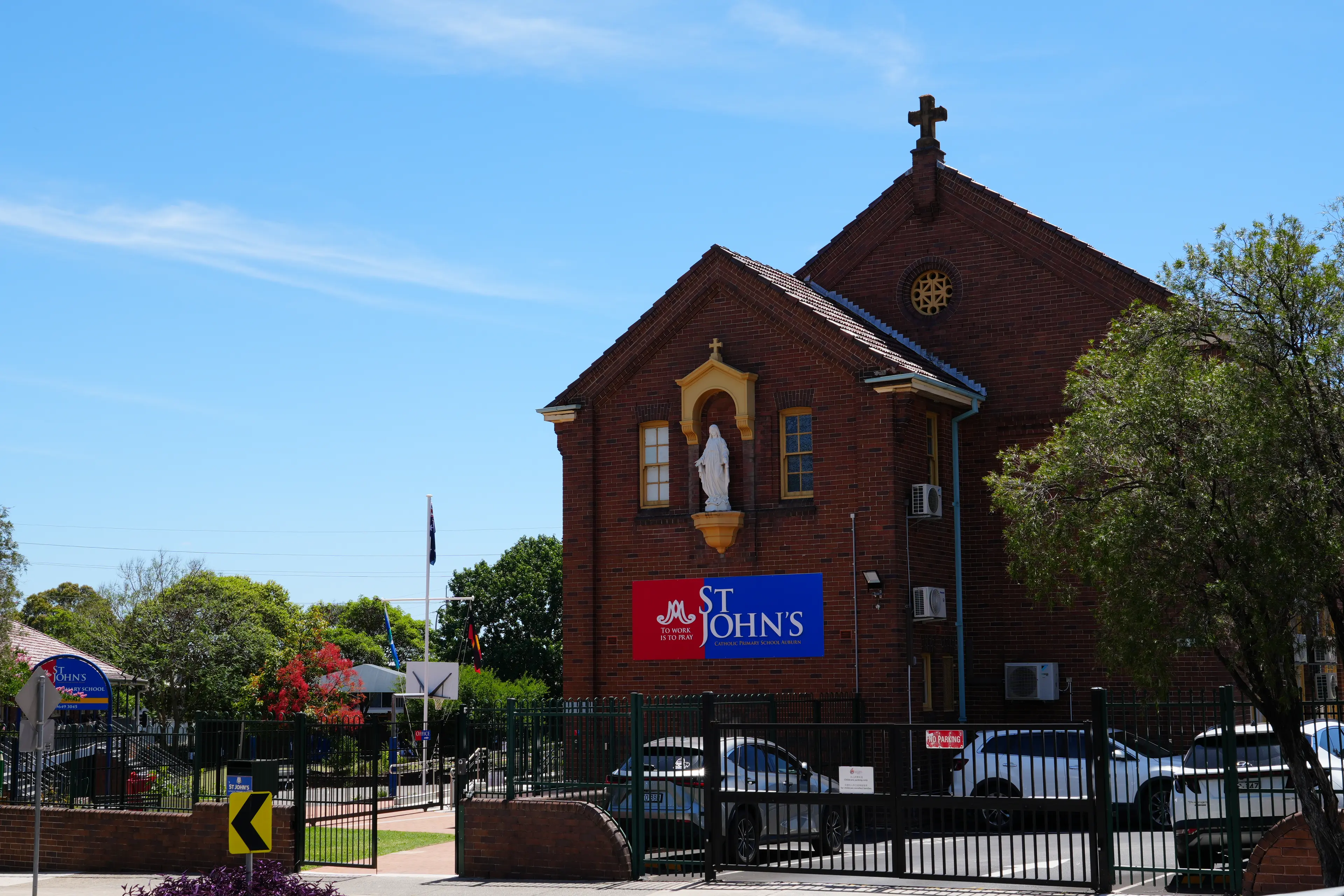 St John’s Catholic School brick building and entrance