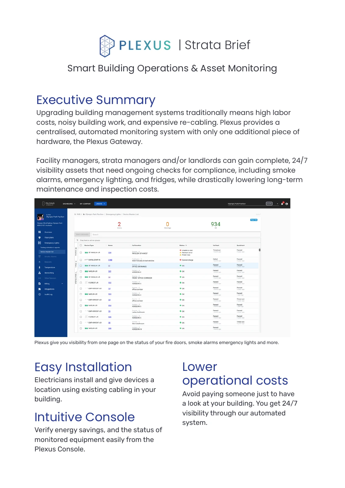 First page of the Plexus Strata Brief